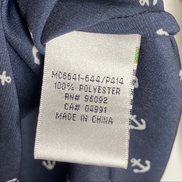 Cynthia Rowley Nautical Anchor Blue Blouse Top Small - Picture 5 of 6